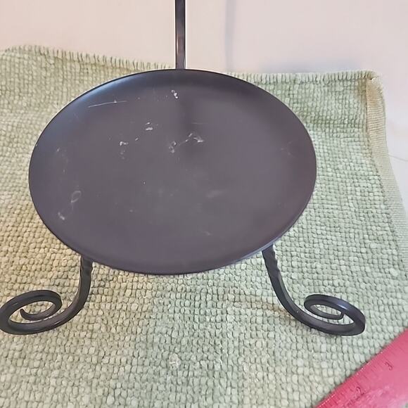 Partylite Black Wrought Iron Metal Candle Holder Scroll Swirl Stand - Picture 2 of 7